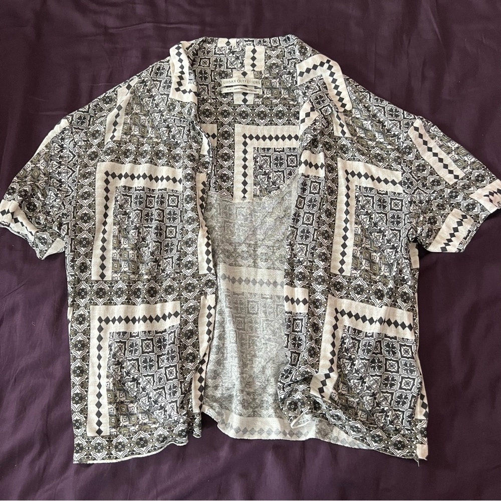 Urban outfitters patterned button up shirt
